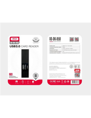 LECTOR DE TARJETAS 2 EN 1 USB 3.0 XO