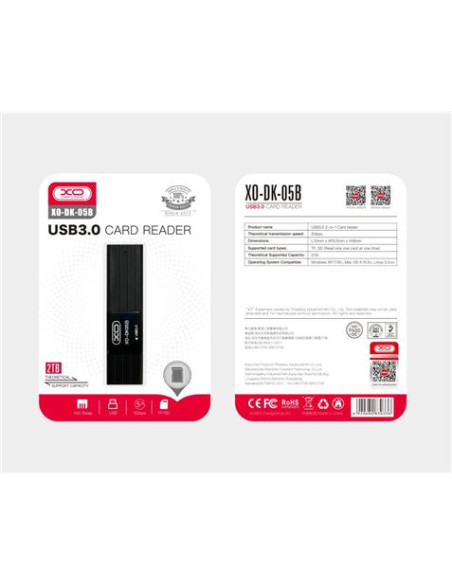 LECTOR DE TARJETAS 2 EN 1 USB 3.0 XO