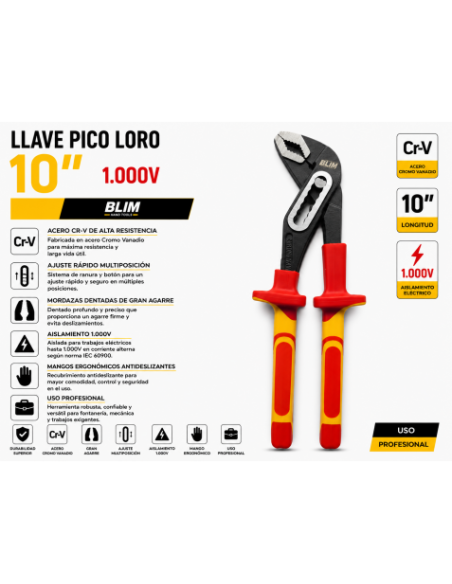 LLAVE PICO LORO 10\" 1.000V BLIM