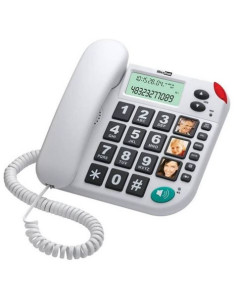 TELEFONO FIJO MAXCOM KXT480 PERSONAS MAYORES BLANCO 2