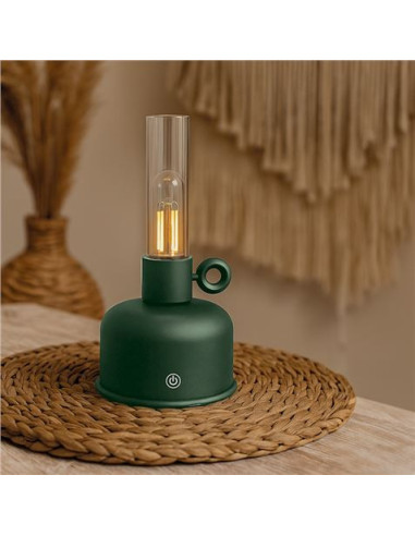 LAMPARA DE ACEITE LED VINTAGE VERDE FOREVER
