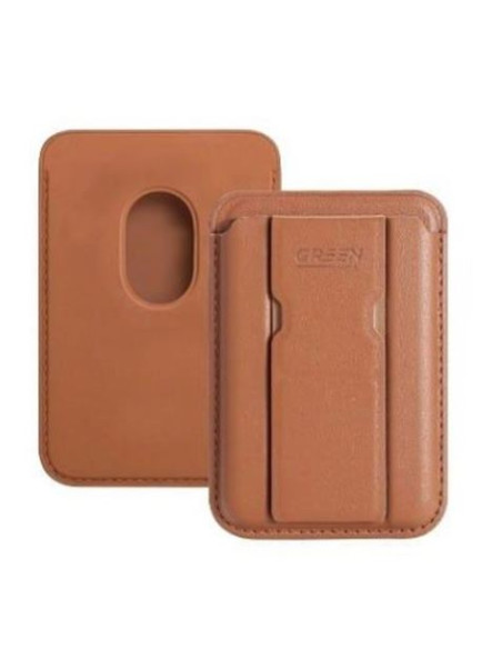 CARTERA MAGSAFE CON SOPORTE MARRON GREENLYCA