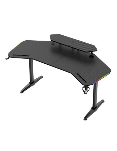 MESA GAMING PRO1500 XL FIBRA CARBONO | LUZ RGB SOUND MUVIP