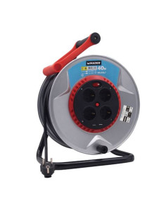 ENROLLADOR DE CABLE 40 METROS 3X2.5MM METALICO MADER