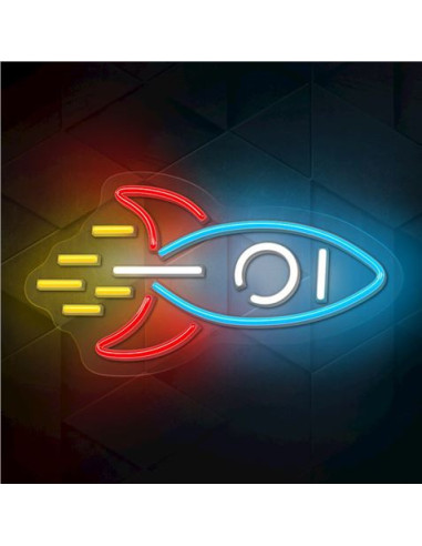LAMPARA DECORATIVA NEON LED ROCKET FOREVER