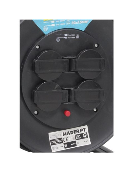 ENROLLADOR DE CABLE 50 METROS CABLE 3X1.5MM MADER