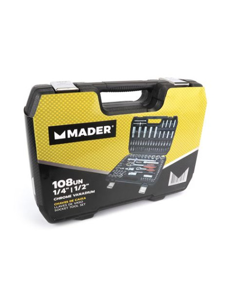 MALETIN LLAVES DE VASO 108PCS 1/4\" - 1/2\" MADER