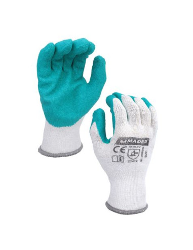 GUANTES DE PROTECCION POLIESTES + LATEX TALLA L MADER