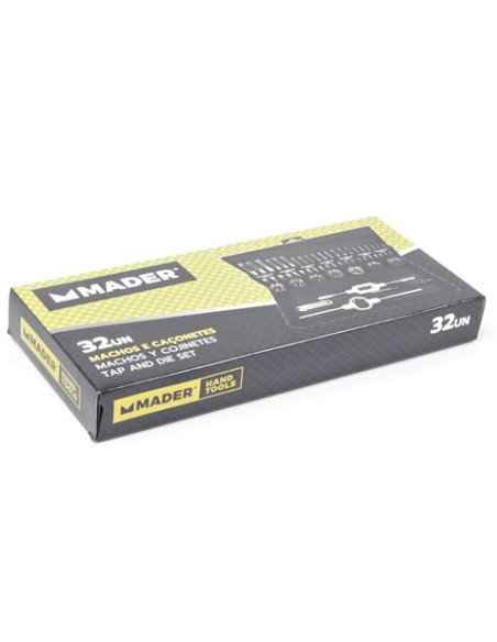 JUEGO MACHOS Y COJINETES 32 PCS MADER