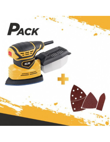 PACK LIJADORA MULTIFUNCIÓN 180W + JUEGO DE 36 LIJAS BLIM