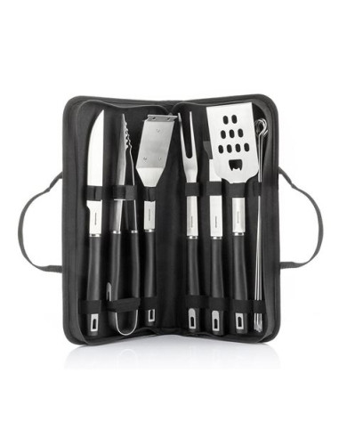 KIT DE 6 UTENSILIOS PARA BARBACOA CON MALETIN
