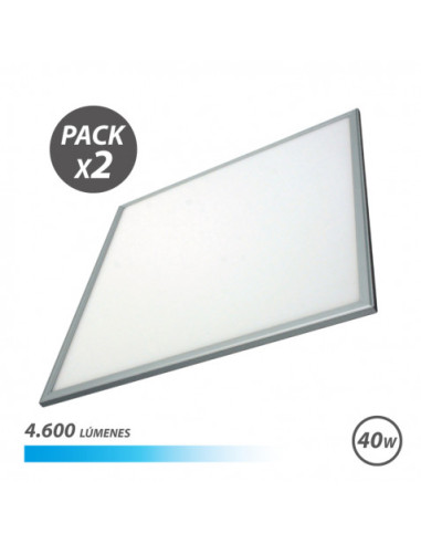 PACK 2 PANELES LED 60X60 40W 4600LM LUZ FRIA ELBAT