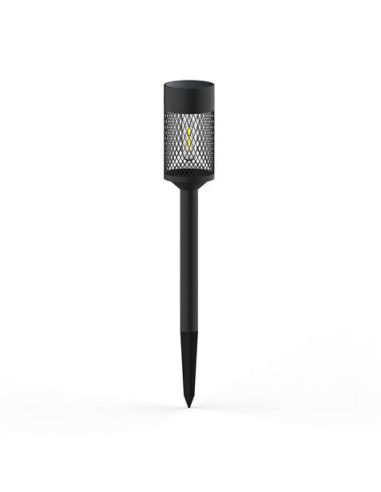 ESTACA SOLAR CON MALLA DE ACERO LUZ CALIDA 72X72MM
