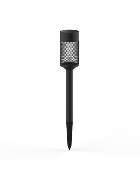 ESTACA SOLAR CON MALLA DE ACERO LUZ CALIDA 72X72MM