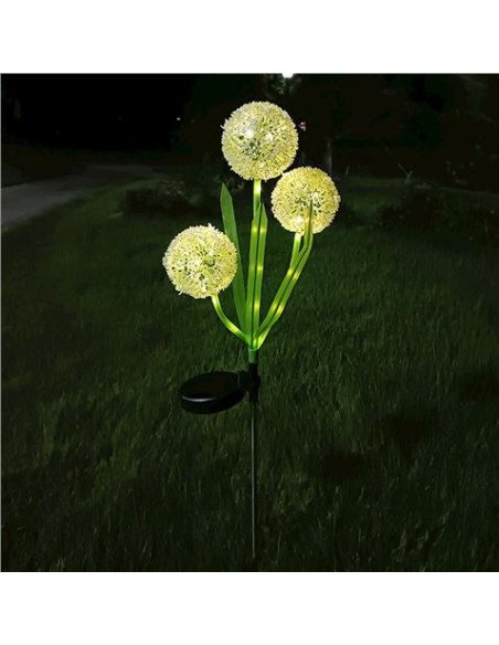 ESTACA SOLAR DECORATIVA FLORES REDONDAS JARDIN 75CM