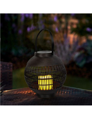 FAROL SOLAR LED REDONDO EXTERIOR MARRON 3000K