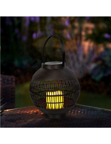 FAROL SOLAR LED REDONDO EXTERIOR MARRON 3000K