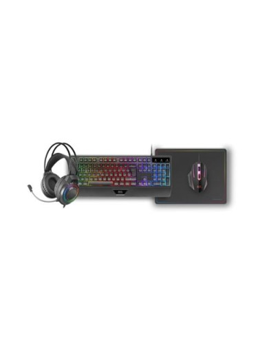 PACK GAMING 4EN1 TECLADO H-MECH | RATON RGB | AURICULARES | ALFOMBRILLA
