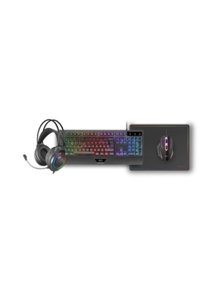 PACK GAMING 4EN1 TECLADO H-MECH | RATON RGB | AURICULARES | ALFOMBRILLA