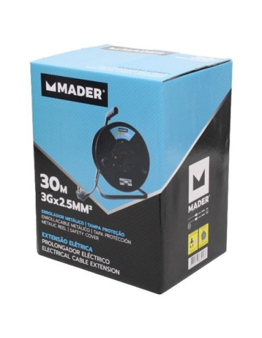 ENROLLADOR DE CABLE 30 METROS CABLE 3X2.5MM MADER