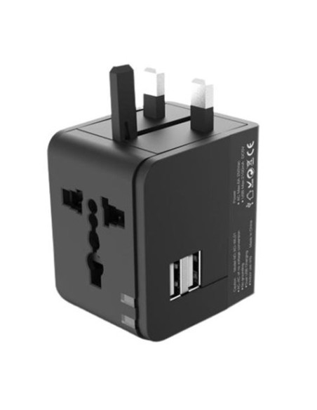 ADAPTADOR UNIVERSAL DE VIAJE 2XUSB 2.1A XO
