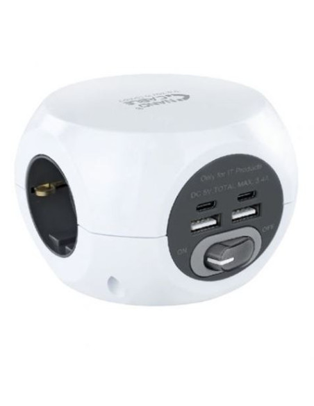 BASE MULTIPLE 3 TOMAS + 4 USB NANOCABLE