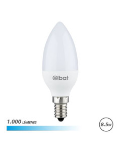 BOMBILLA LED C37 | 8.5W | 1000LM | E14 | LUZ FRIA | ELBAT