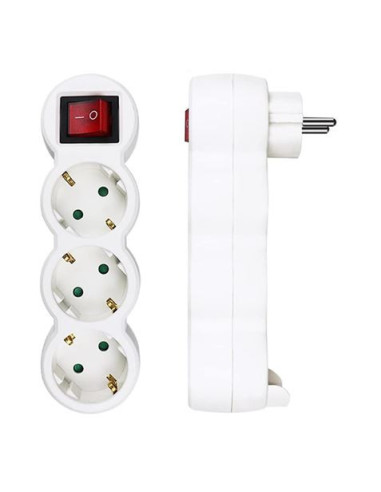 BASE MULTIPLE 3 TOMAS CON INTERRUPTOR ELBAT