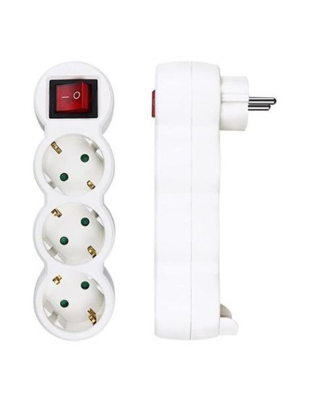BASE MULTIPLE 3 TOMAS CON INTERRUPTOR ELBAT