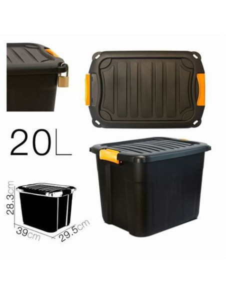 CAJA DE ALMACENAJE 39X29.5X28.3CM NEGRA PARABOX