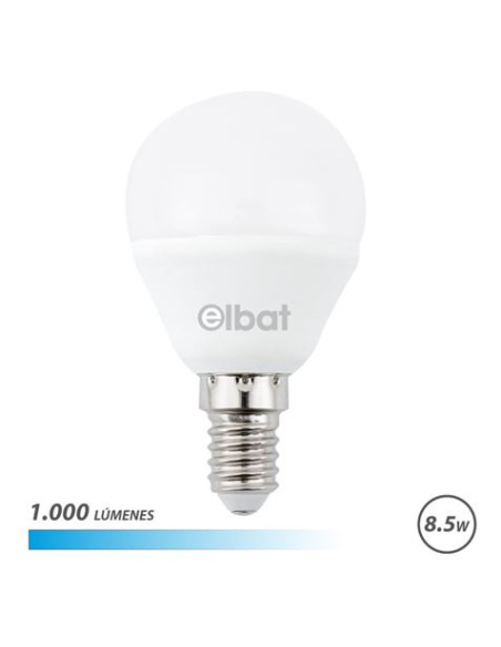 BOMBILLA LED G45 | 8.5W | 1000LM | E14 | LUZ FRIA | ELBAT