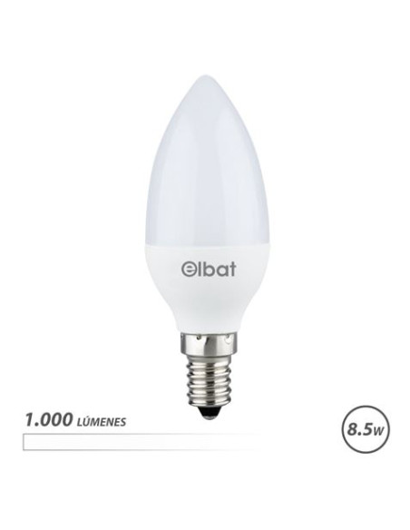 BOMBILLA LED C37 | 8.5W | 1000LM | E14 | LUZ BLANCA | ELBAT