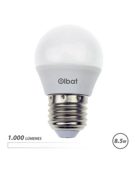 BOMBILLA LED G45 | 8.5W | 1000LM | E27 | LUZ BLANCA | ELBAT