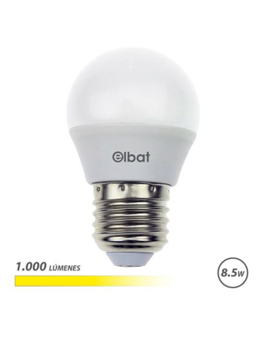 BOMBILLA LED G45 | 8.5W | 1000LM | E27 | LUZ CALIDA | ELBAT