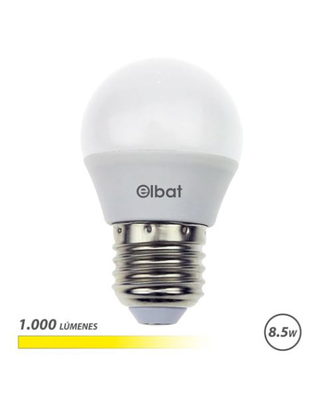 BOMBILLA LED G45 | 8.5W | 1000LM | E27 | LUZ CALIDA | ELBAT