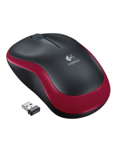 RATON OPTICO LOGITECH M185 WIRELESS ROJO