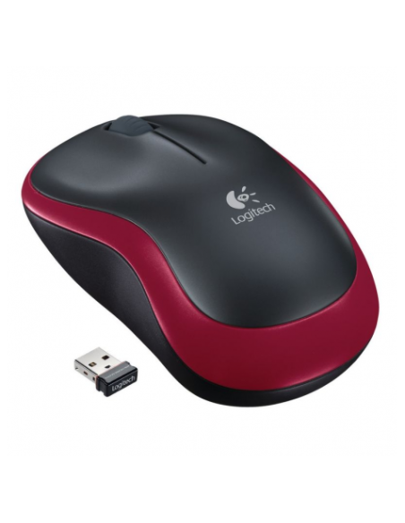 RATON OPTICO LOGITECH M185 WIRELESS ROJO