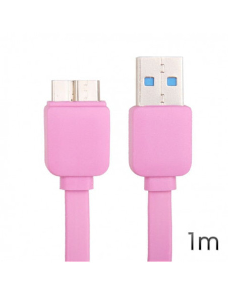 CABLE USB 3.0 PLANO ROSA 1M CROMAD
