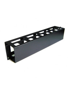PANEL 1U GUIADO Y DISTRIBUCIÓN DE CABLEADO CON TAPA PARA RACKS 19\" CROMAD