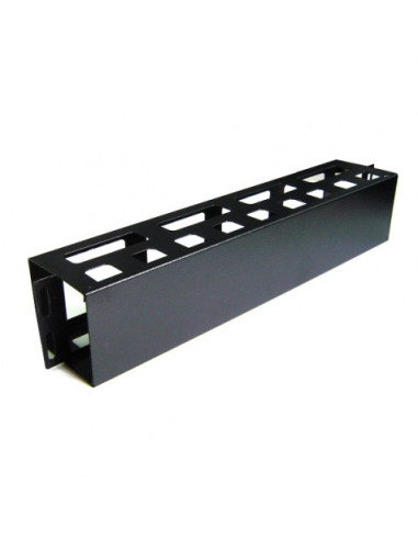 PANEL 1U GUIADO Y DISTRIBUCIÓN DE CABLEADO CON TAPA PARA RACKS 19\" CROMAD