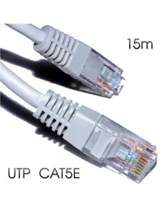 CABLE DE RED UTP CAT 5E 15M GRIS CLARO CROMAD