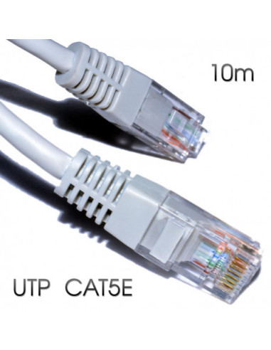 CABLE DE RED UTP CAT 5E 10M GRIS CLARO CROMAD