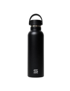 BOTELLA TERMO 600ML ACERO INOXIDABLE BASE SILICONA NEGRO SAFTA