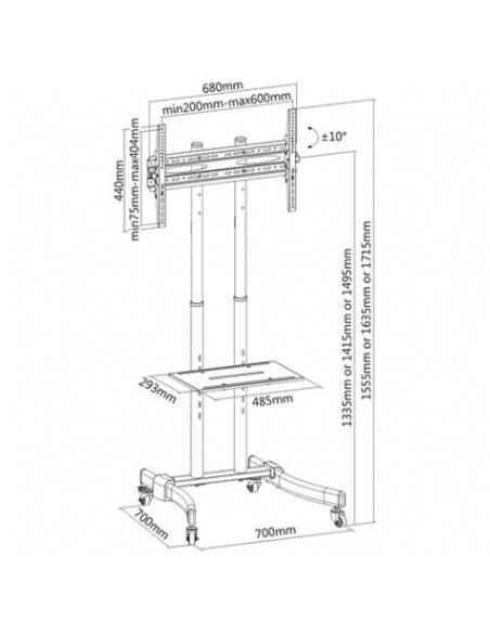 SOPORTE DE SUELO TV 37\" - 70\" CROMAD