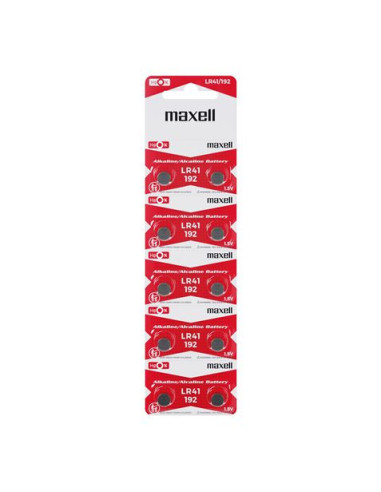 PACK 10 PILAS BOTON LR41/192 1.5V MAXELL