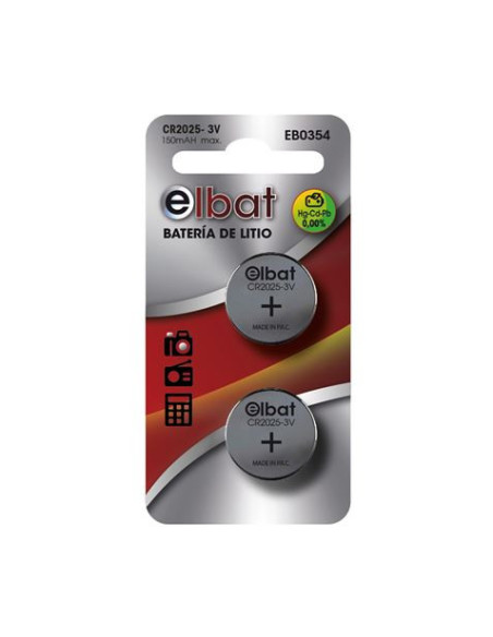 PACK 2 PCS PILAS LITIO CR2025 ELBAT