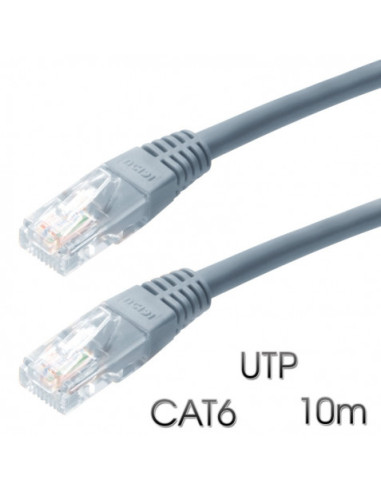 CABLE DE RED UTP CAT 6 10M GRIS CLARO CROMAD