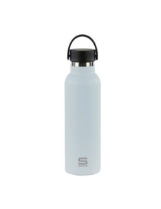 BOTELLA TERMO 600ML ACERO INOXIDABLE BASE DE SILICONA AZUL CLARO SAFTA
