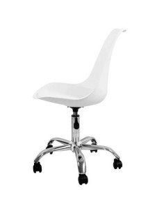 SILLA DE ESCRITORIO CON RUEDAS 97X47X58CM BLANCA 2
