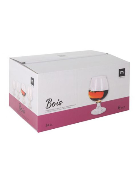SET 6 COPAS COÑAC 340ML BOIS LA MEDITERRANEA
